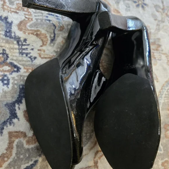 Michael Kors Black Patent Leather Peep-Toe Booties - Picture 3 of 5